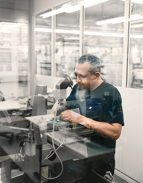 Employee through window